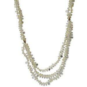 Vintage Coldwater Creek Multi Strand Chunky Beaded Necklace Brass Clear Beads